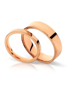 Dorado Rose gold matching wedding rings for male and female