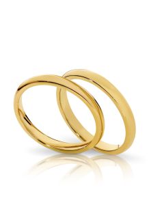Midas hers and hers matching wedding bands in yellow gold