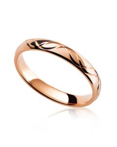 wedding band with engraved pattern rose gold 3mm