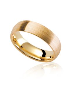 Midas men yellow gold matte finished domed wedding band