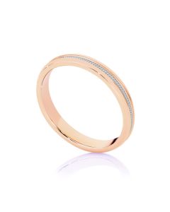 Nova two-tone rose and white gold 3mm women's band
