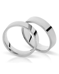Dorado platinum men's flat wedding ring matching set