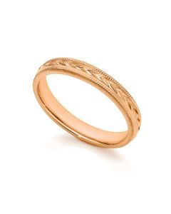 Venus Rose gold 3mm band with pattern