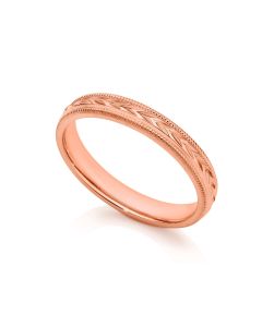 Venus Rose gold 3mm band with pattern