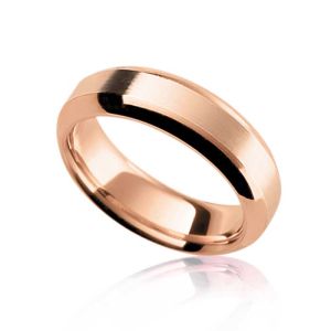 Corvus rose gold beveled edges wedding band